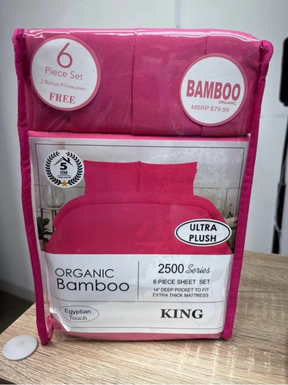 Organic Bamboo Ultra Plush King Sheet Set - Hot Pink